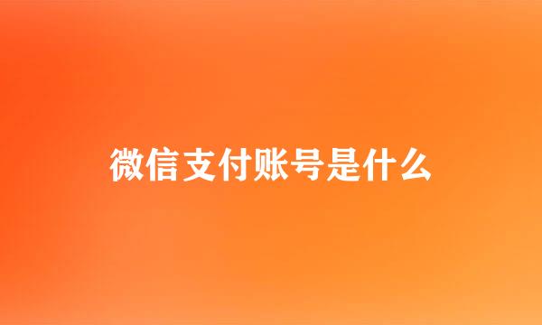 微信支付账号是什么