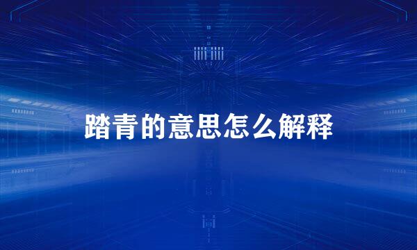 踏青的意思怎么解释