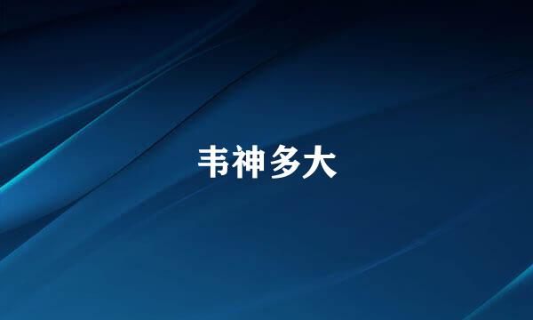 韦神多大