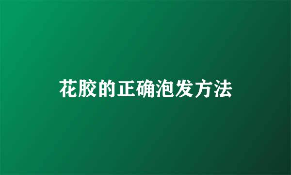 花胶的正确泡发方法