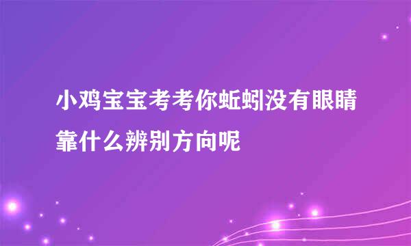 小鸡宝宝考考你蚯蚓没有眼睛靠什么辨别方向呢