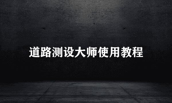 道路测设大师使用教程