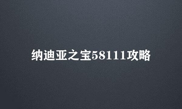 纳迪亚之宝58111攻略
