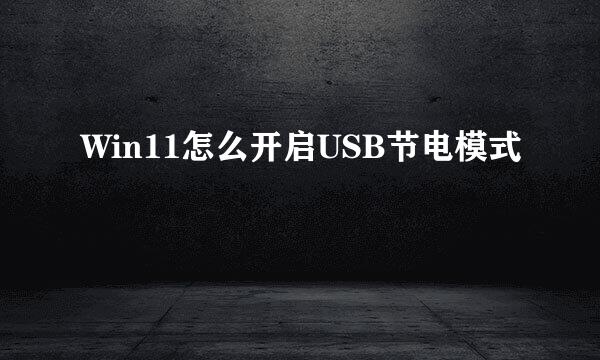 Win11怎么开启USB节电模式