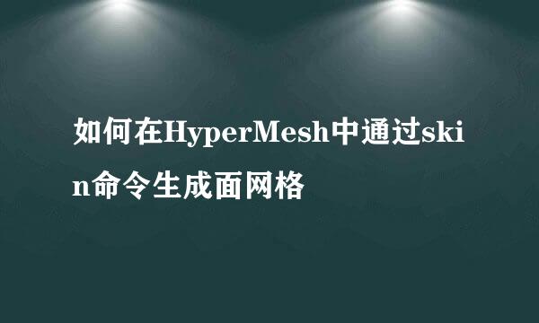 如何在HyperMesh中通过skin命令生成面网格