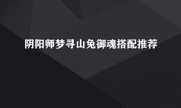 阴阳师梦寻山兔御魂搭配推荐