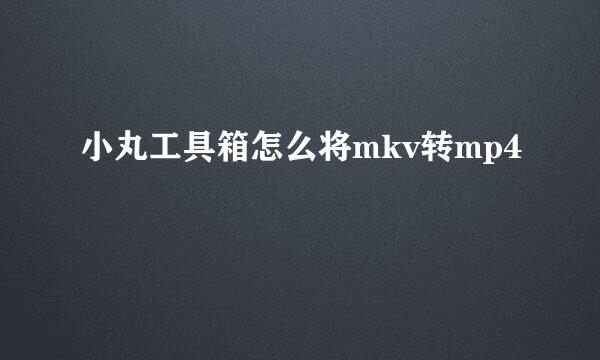 小丸工具箱怎么将mkv转mp4