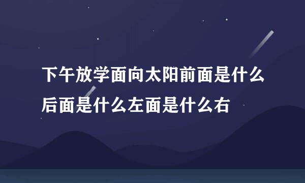 下午放学面向太阳前面是什么后面是什么左面是什么右