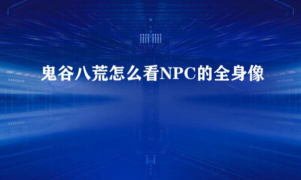 鬼谷八荒怎么看NPC的全身像