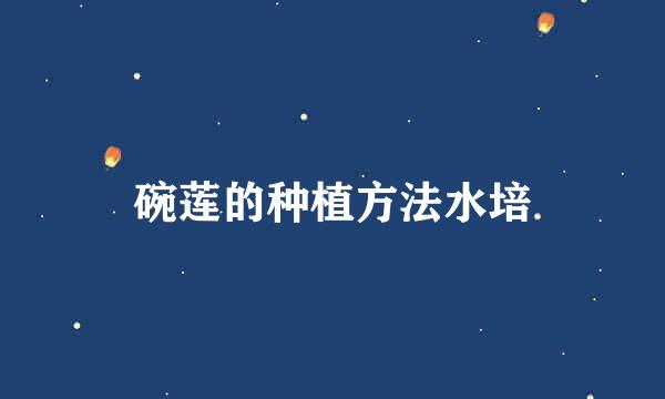 碗莲的种植方法水培
