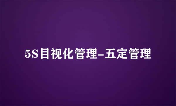 5S目视化管理-五定管理