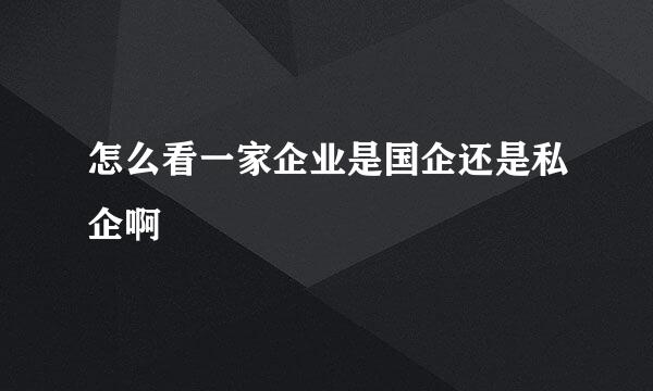 怎么看一家企业是国企还是私企啊