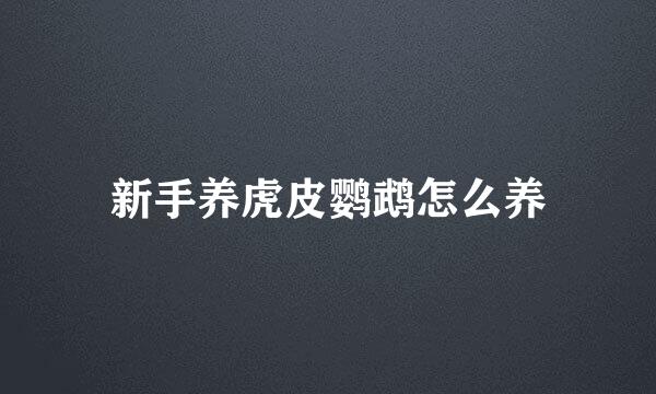新手养虎皮鹦鹉怎么养