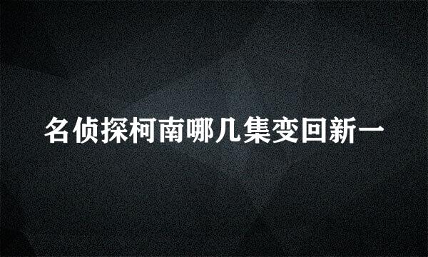 名侦探柯南哪几集变回新一