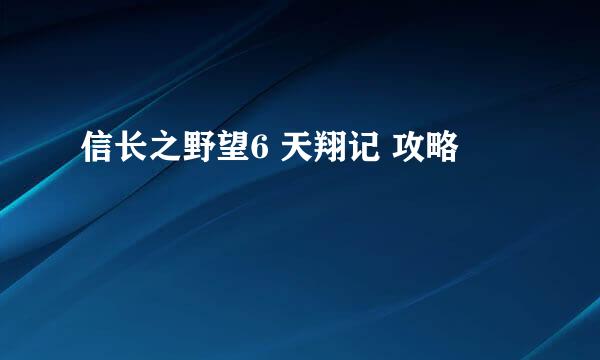 信长之野望6 天翔记 攻略