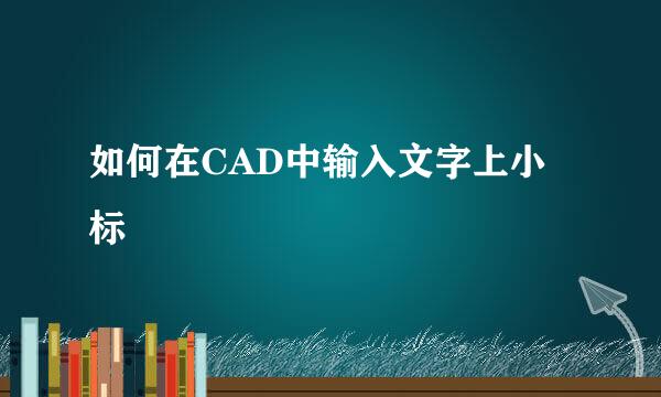 如何在CAD中输入文字上小标