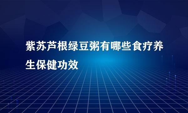 紫苏芦根绿豆粥有哪些食疗养生保健功效