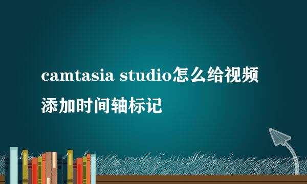camtasia studio怎么给视频添加时间轴标记