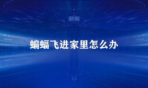 蝙蝠飞进家里怎么办