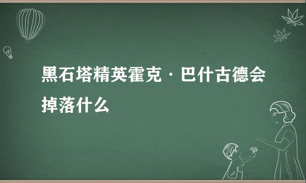 黑石塔精英霍克·巴什古德会掉落什么