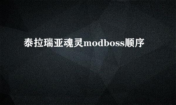 泰拉瑞亚魂灵modboss顺序