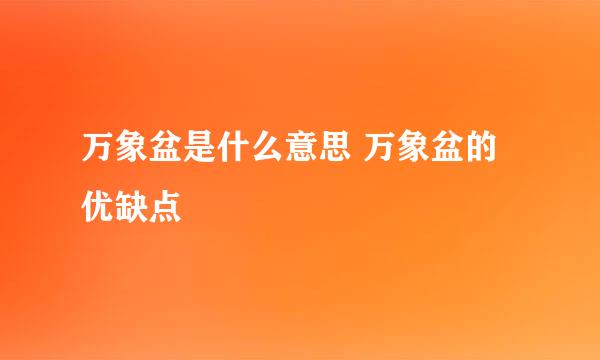 万象盆是什么意思 万象盆的优缺点