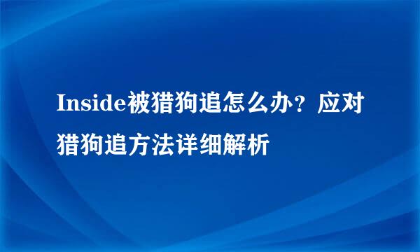 Inside被猎狗追怎么办？应对猎狗追方法详细解析