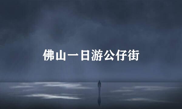 佛山一日游公仔街