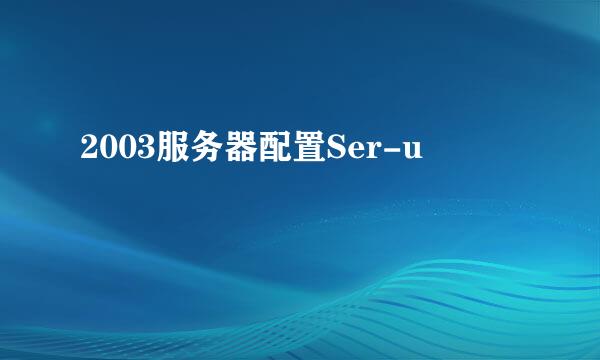 2003服务器配置Ser-u