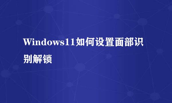 Windows11如何设置面部识别解锁