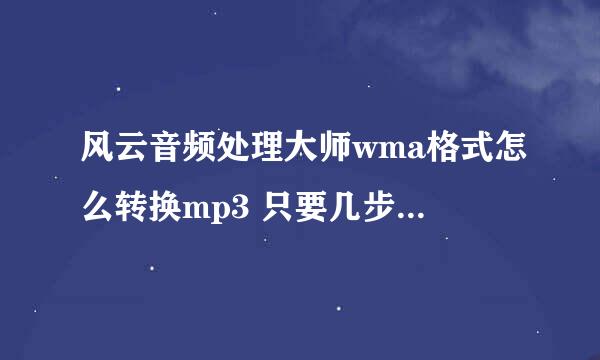 风云音频处理大师wma格式怎么转换mp3 只要几步轻松搞定