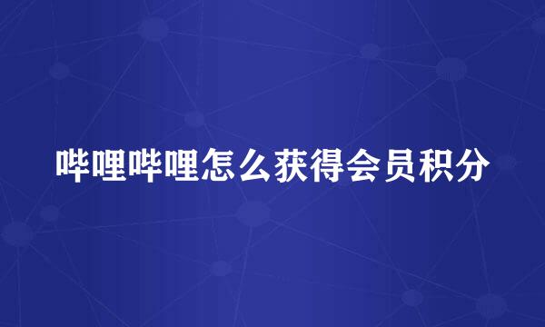 哔哩哔哩怎么获得会员积分