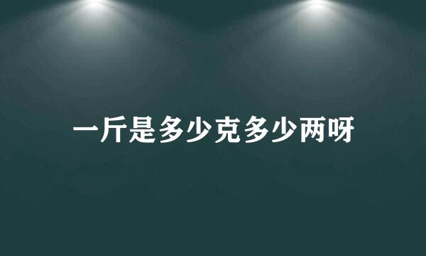 一斤是多少克多少两呀