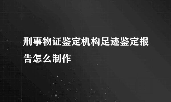 刑事物证鉴定机构足迹鉴定报告怎么制作
