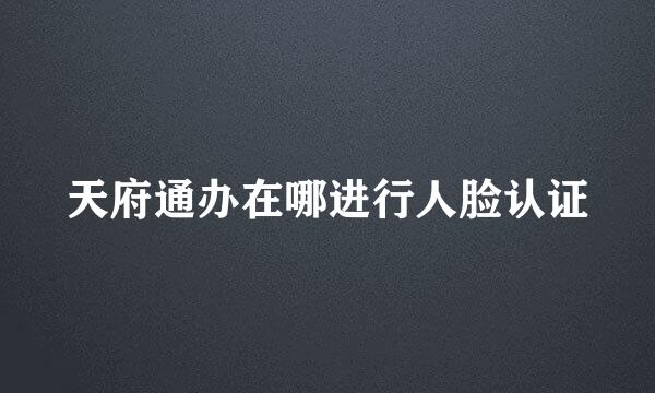 天府通办在哪进行人脸认证