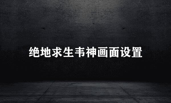 绝地求生韦神画面设置