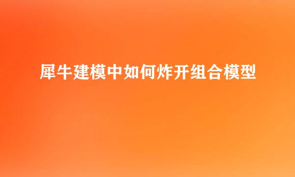 犀牛建模中如何炸开组合模型