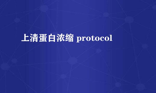 上清蛋白浓缩 protocol