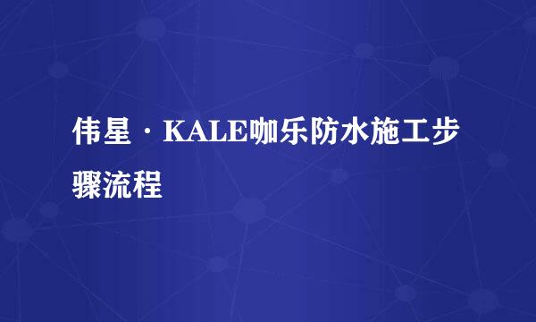 伟星·KALE咖乐防水施工步骤流程