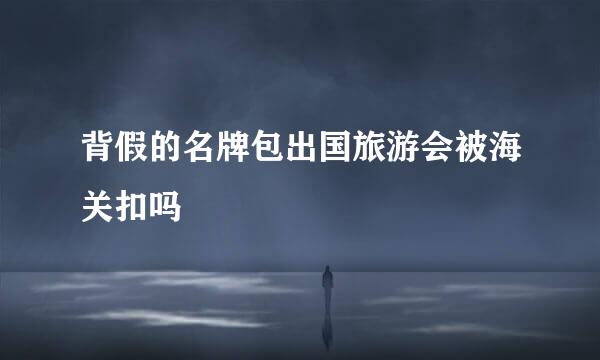 背假的名牌包出国旅游会被海关扣吗