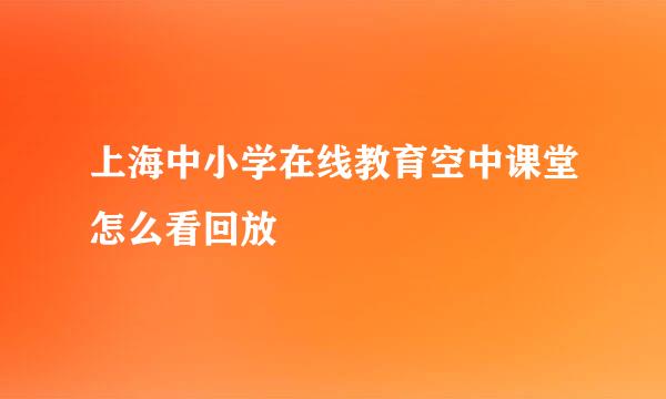 上海中小学在线教育空中课堂怎么看回放