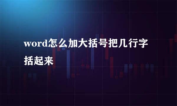 word怎么加大括号把几行字括起来