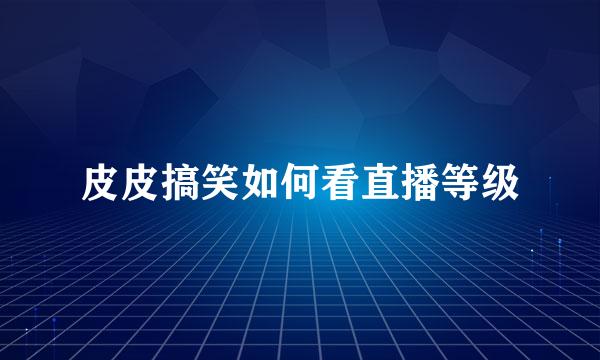 皮皮搞笑如何看直播等级
