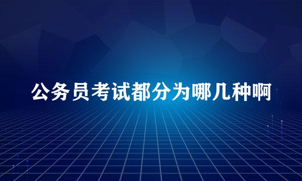公务员考试都分为哪几种啊