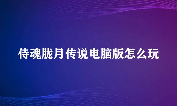 侍魂胧月传说电脑版怎么玩