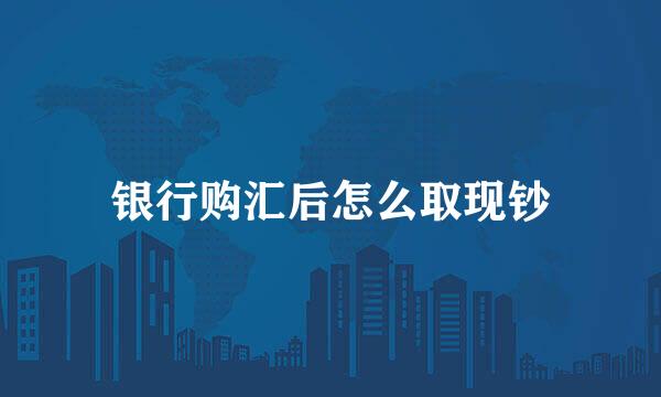银行购汇后怎么取现钞