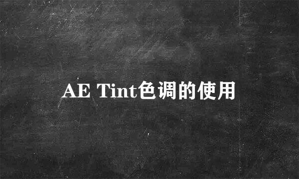 AE Tint色调的使用