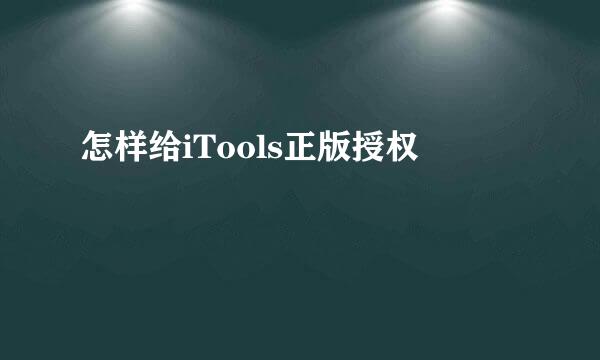 怎样给iTools正版授权