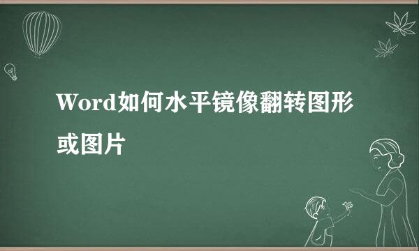 Word如何水平镜像翻转图形或图片