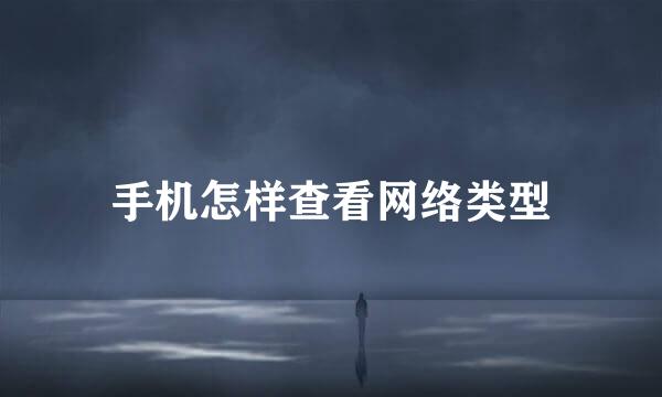 手机怎样查看网络类型